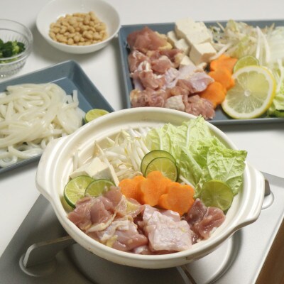 【冷凍】《4～5人前》阿波尾鶏 柑橘鍋セット計1.4kg(もも・つみれ・柑橘スープ)MMTD6