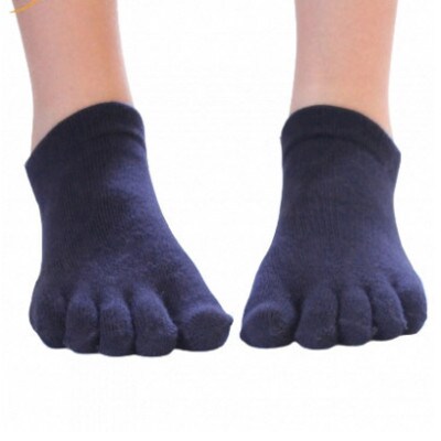 【子供サイズ19～21cm/スニーカー丈/ブラック】五本指消臭ソックス5足セット