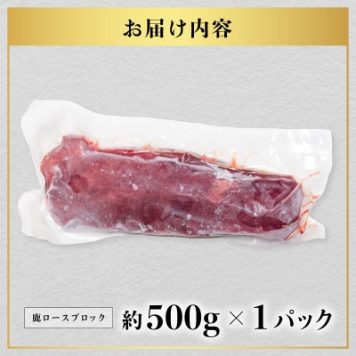 【阿波ジビエ】鹿ロースブロック肉　約500g　希少部位!