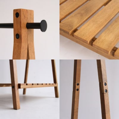 ハンガーラック Rasic Hanger Rack 棚付き 木製 おしゃれ[No5698-0689]