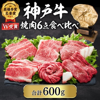 神戸牛 焼肉セット 6種 600g 食べ比べ 牛肉 肉 [No5698-0542]