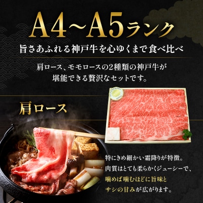 神戸牛 すき焼き用 食べ比べ Bセット 1kg 肩ロース スライス 牛肉 [No5698-0765]