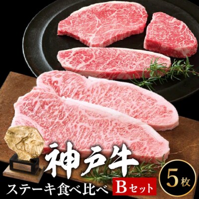 神戸牛ステーキ食べ比べBセット　計5枚(850g)[No5698-0769] | ふるさと納税のお礼品