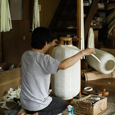 和紙　地張　弓張提灯[No5698-0089]