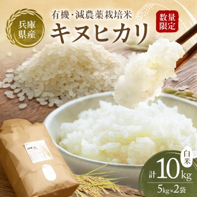米 令和7年産 減農薬栽培米 キヌヒカリ 白米 10kg(5kg×2)[No5698-0614]