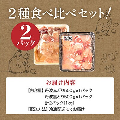 【お中元】地鶏 丹波 黒どり 切身&丹波 赤どり 切身 各500g[No5698-1051]