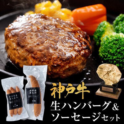 神戸牛ハンバーグ100g×2個&ソーセージ2種セット 神戸ビーフ 但馬牛[No5698-1272]