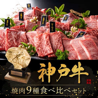 期間限定寄附額 神戸牛 焼肉 食べ比べ 9種 計720g(80g×9)  [No5698-1276]