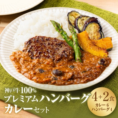 神戸牛100% プレミアムハンバーグカレー セット 国産 肉 牛肉  冷凍[No5698-1496]
