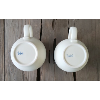 白瓷 マグカップ  ペア 2個セット 電子レンジ対応 食洗機対応[No5698-1569]