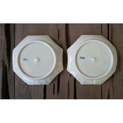 青瓷 八角鎬皿 2枚セット 電子レンジ対応 食洗機対応[No5698-1572]