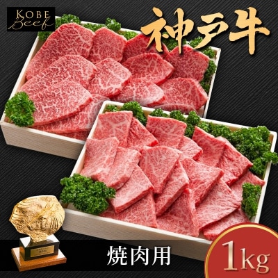 神戸牛 焼き肉用 セット 詰め合わせ 1kg 肩ロース ロース もも肉 [No5698-1554]