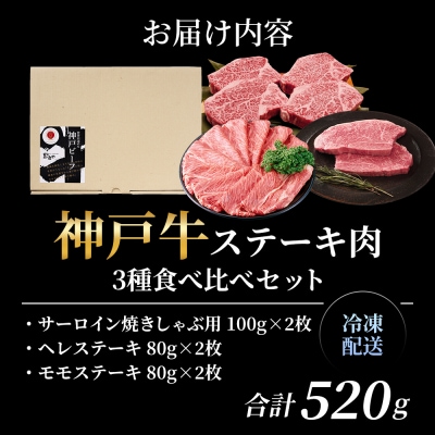 神戸牛 焼きしゃぶ ヒレ モモ 3種食べ比べ Eセット[No5698-1755]