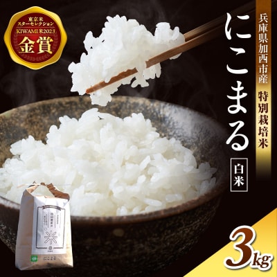 令和7年産 白米 3kg 特別栽培米 にこまる[No5698-1878]