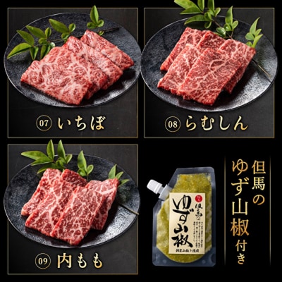 神戸牛 焼肉食べ比べ9種 計2160g 80g×27 ゆず山椒付き[No5698-2250]