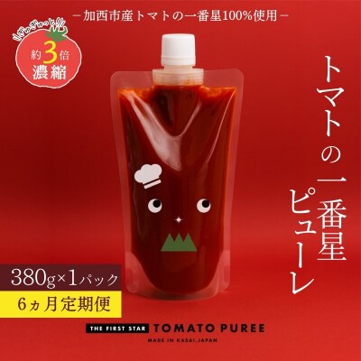 定期便 6ヶ月 トマトピューレ 380g×1本[No5698-1658]