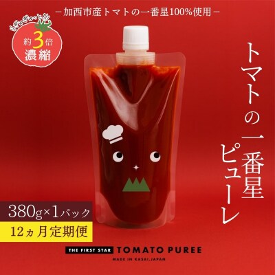定期便 12ヶ月 トマトピューレ 380g×1本[No5698-1659]