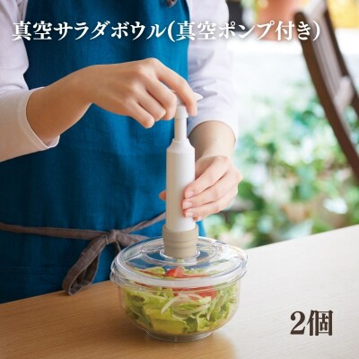 期間限定寄附額 [ 真空 サラダボウル 2個 セット ] 真空ポンプ 付き[No5698-2294]