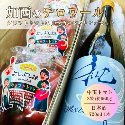 富久錦 純青 生酛純米&よしよし畑 クラフトトマト 中玉 220g×3袋[No5698-2773]