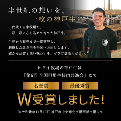 神戸牛 赤身 ブロック ローストビーフ用 300g 肉 牛肉 ヒライ牧場[No5698-2629]