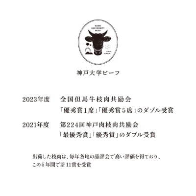 神戸牛 神戸大学ビーフ 焼肉用 お試し 300g[No5698-2781]