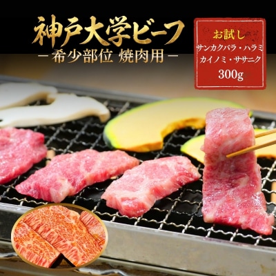 神戸牛 神戸大学ビーフ 希少部位 焼肉用 お試し 300g[No5698-2785]