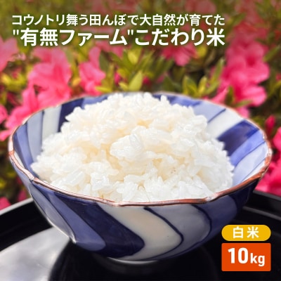 コウノトリ舞う田んぼで大自然が育てた有無ファームこだわり米 白米 10kg[No5698-2787]