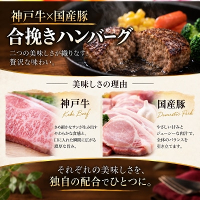 神戸牛 牛肉 豚肉 合い挽き 生ハンバーグ 10個入 小分け[No5698-2870]