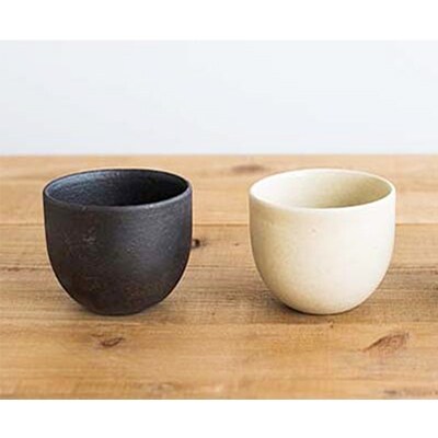 信楽焼 カフェオレボウル とび茶生成りセット s18-cu11