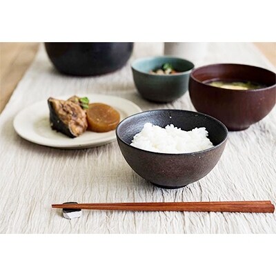 信楽焼 ごはん茶碗 とび茶生成りセット s18-wa12