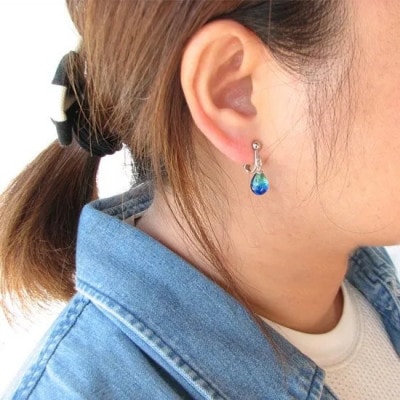 長七屋のケラマブルーイヤリング　KY-2 証明書付き