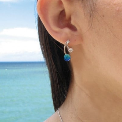 長七屋のケラマブルーピアス　pi11-1　証明書付き　シルバー