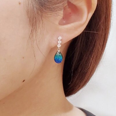 長七屋のケラマブルーピアス　pi12-3　証明書付き　シルバー