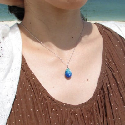 長七屋のケラマブルーネックレス　nec09-2 　証明書付き　シルバー