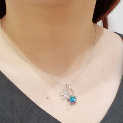 長七屋のケラマブルーネックレス　nec15-3 　証明書付き　シルバー