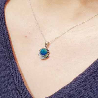 長七屋のケラマブルーネックレス　nec14-7 　証明書付き　シルバー