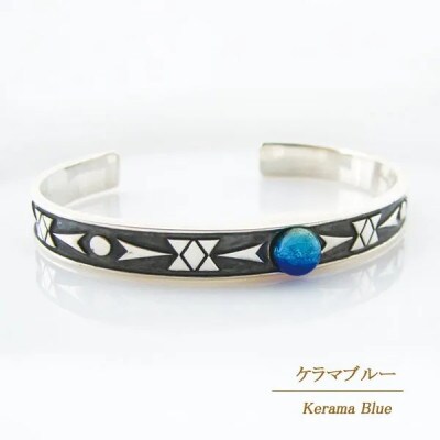 長七屋のケラマブルーバングル　GT-G-02　証明書・BOX付き　シルバー