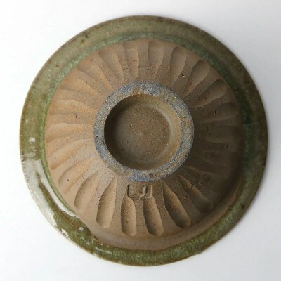 伝統のやちむん　灰釉しのぎ小鉢　ペア【仁陶器工房】