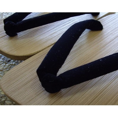 木曽ねずこ下駄　黒鼻緒　男性用　並寸