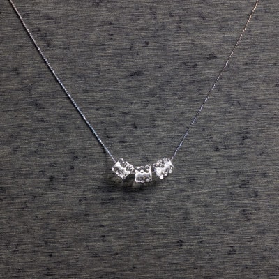 【木曽発】アップサイクルガラス アクセサリー cube-matsunomi ネックレス