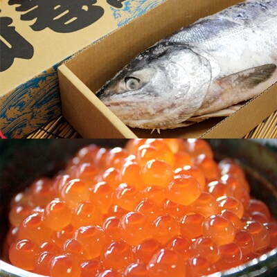 北海道森町　新巻鮭(2kg前後)といくら醤油漬けセット(150g)