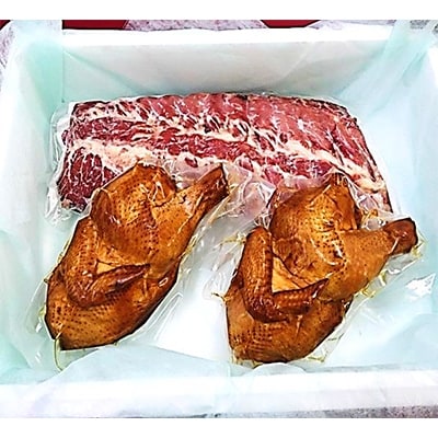【クリスマス限定12月中旬発送】スペアリブスモーク1個、半丸チキンスモーク2個