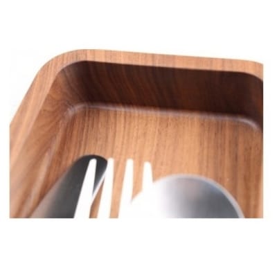 【天然木材削り出し】木のカトラリーケース(ウォルナット)【DG002】