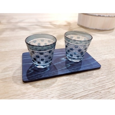 藍染杉コースター・藍切子 小付セット【DM005】