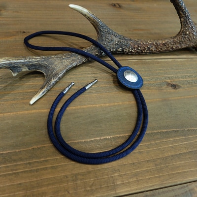 阿波レザー　本藍染め 50銭ループタイ【CZ015】