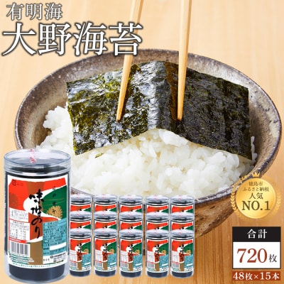 海苔 乾物 大野海苔 720枚 ( 48枚 × 15本 ) 【AN004】