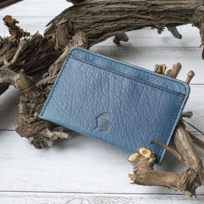 本革 藍染め 単カードケース【CT005】