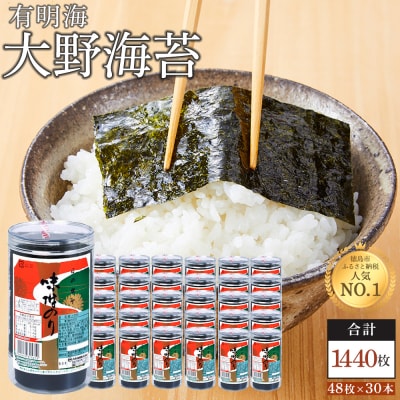 海苔 乾物 大野海苔 1440枚 ( 48枚 × 30本 )【	AN003】