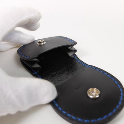 阿波レザー　本藍染め 丸型小銭入れ【CZ016】