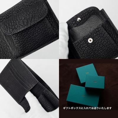 【本革・手縫い】茶利八方革の折財布・コインケース付【CY007】